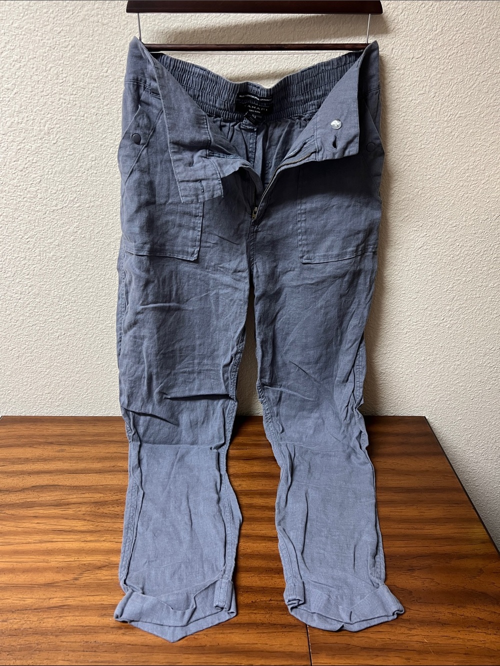 Tahari Blue/gray Straight-Leg Pants